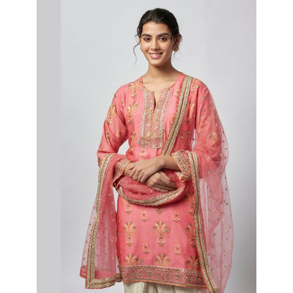 Gopi Vaid Moulika Pink Kurta with Dhoti and Dupatta