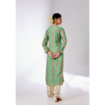 Gopi Vaid Dhara Green Kurta with Palazzo