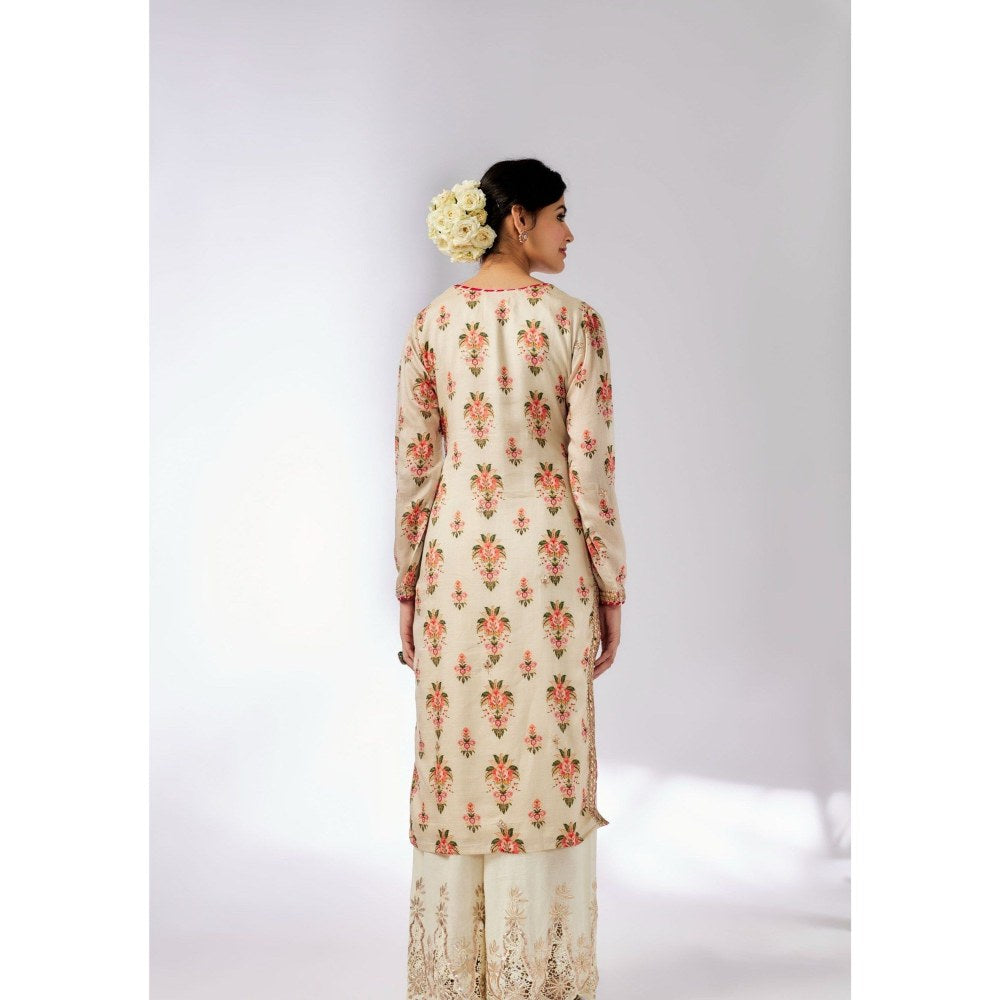 Gopi Vaid Neha Ivory Kurta with Palazzo