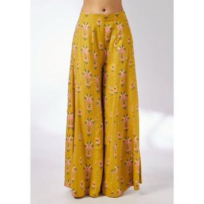 Gopi Vaid Jisha Mustard Blouse with Palazzo and Jacket