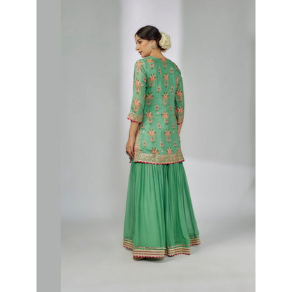 Gopi Vaid Urja Green Kurta with Sharara and Dupatta