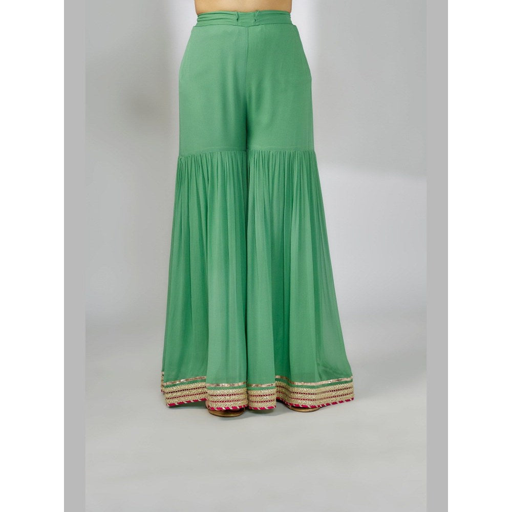Gopi Vaid Urja Green Kurta with Sharara and Dupatta
