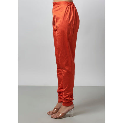 Gopi Vaid Jigyasa Orange Anarkali Kurta with Churidar and Dupatta