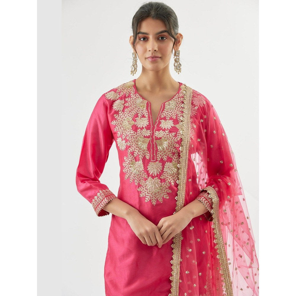 Gopi Vaid Anjali Pink Kurta with Sharara and Dupatta