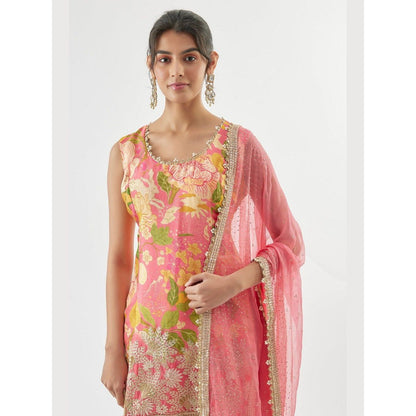 Gopi Vaid Sofina Pink Kurta with Sharara and Dupatta