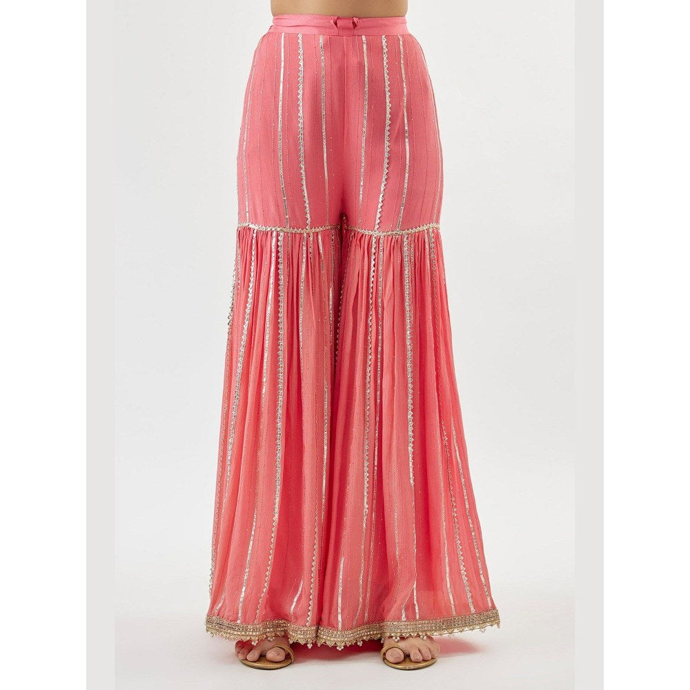Gopi Vaid Sofina Pink Kurta with Sharara and Dupatta