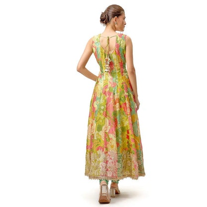 Gopi Vaid Krisha Multicolor Anarkali Kurta with Churidar and Dupatta