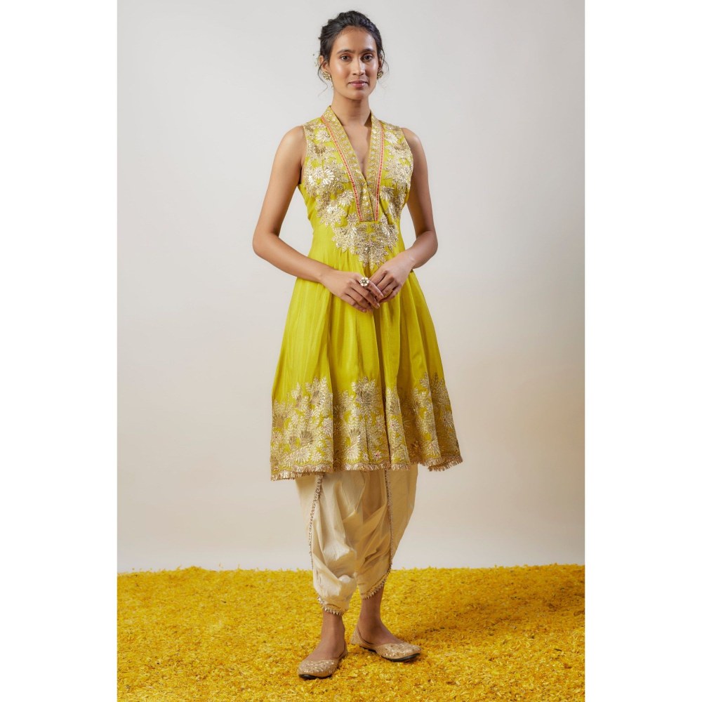 Gopi Vaid Neeti Yellow Kurta with Dhoti