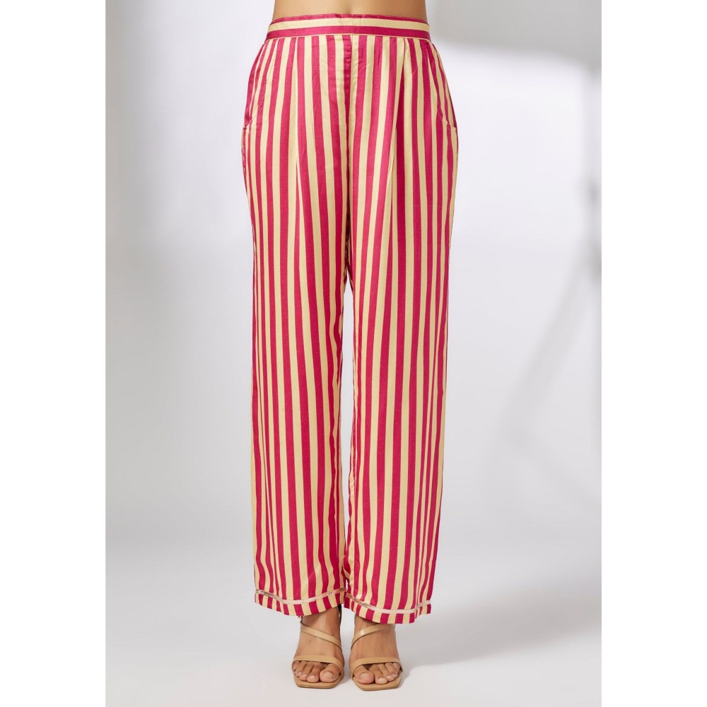 Gopi Vaid Lily Scarf Pink Kurta with Palazzo