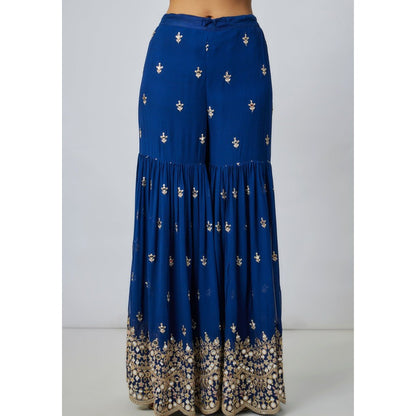 Gopi Vaid Pariza Blue Kurta with Sharara and Dupatta