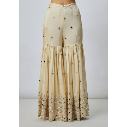 Gopi Vaid Pariza Ivory Kurta with Sharara and Dupatta