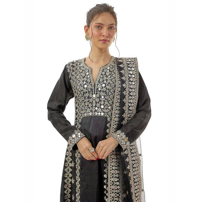 Gopi Vaid Amiha Black Kurta with Pant and Dupatta