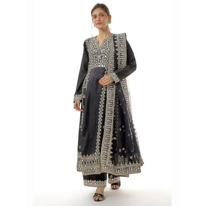 Gopi Vaid Amiha Black Kurta with Pant and Dupatta