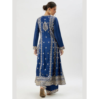 Gopi Vaid Amiha Blue Anarkali Kurta with Palazzo and Dupatta