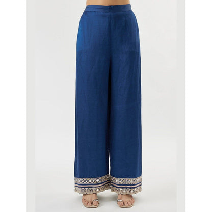Gopi Vaid Srivani Blue Anarkali Kurta with Pant and Dupatta