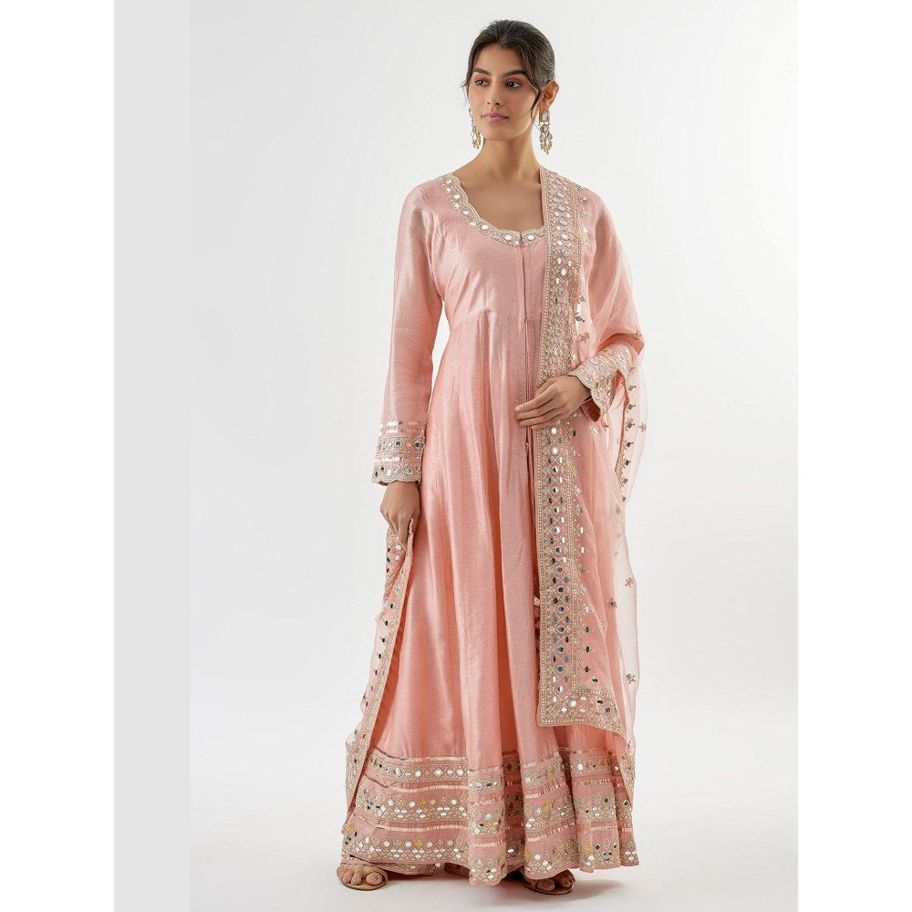 Gopi Vaid Srivani Pink Anarkali Kurta with Pant and Dupatta
