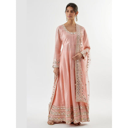 Gopi Vaid Srivani Pink Anarkali Kurta with Pant and Dupatta