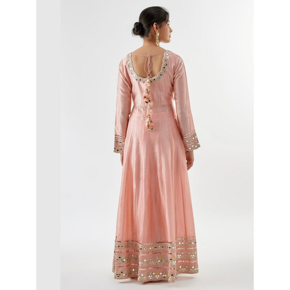 Gopi Vaid Srivani Pink Anarkali Kurta with Pant and Dupatta