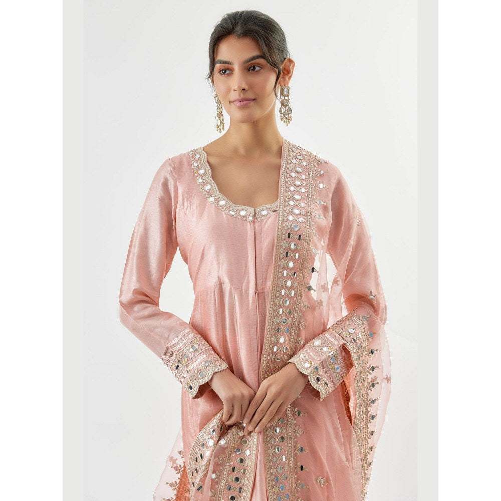 Gopi Vaid Srivani Pink Anarkali Kurta with Pant and Dupatta