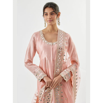 Gopi Vaid Srivani Pink Anarkali Kurta with Pant and Dupatta