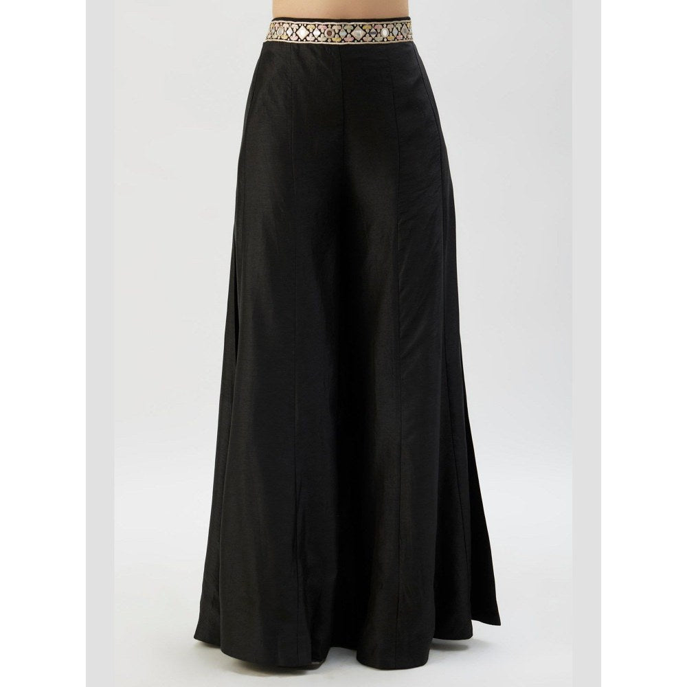 Gopi Vaid Ajala Black Blouse with Palazzo and Jacket