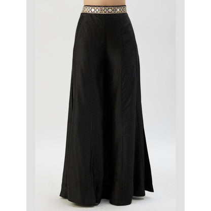Gopi Vaid Ajala Black Blouse with Palazzo and Jacket