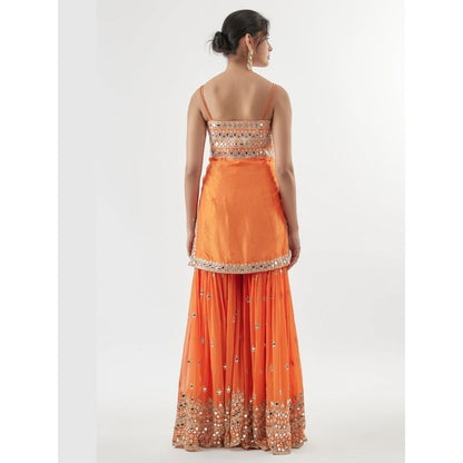 Gopi Vaid Kiah Orange Kurta with Sharara and Dupatta