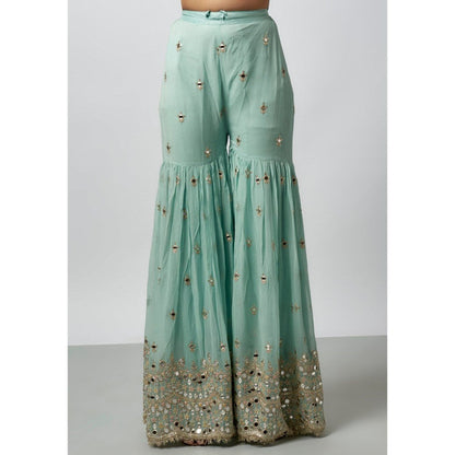 Gopi Vaid Kiah Blue Kurta with Sharara and Dupatta