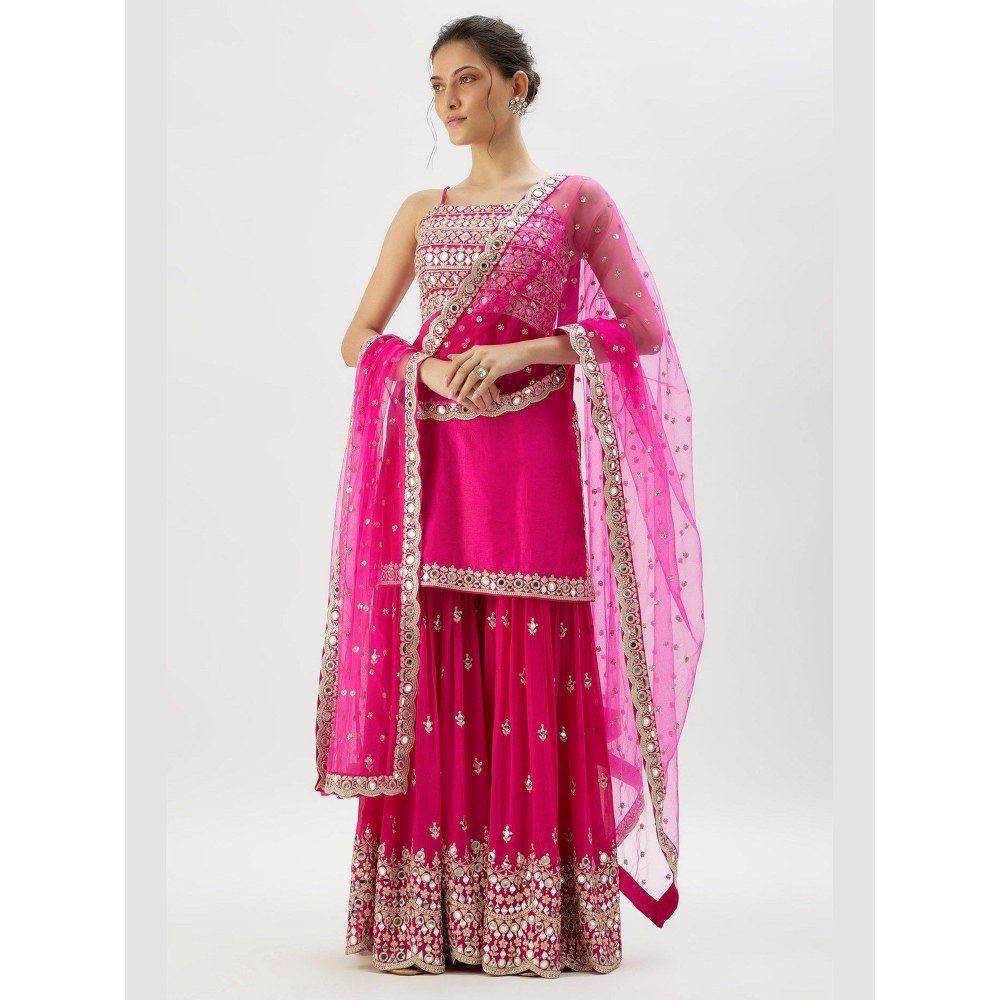 Gopi Vaid Kiah Pink Kurta with Sharara and Dupatta