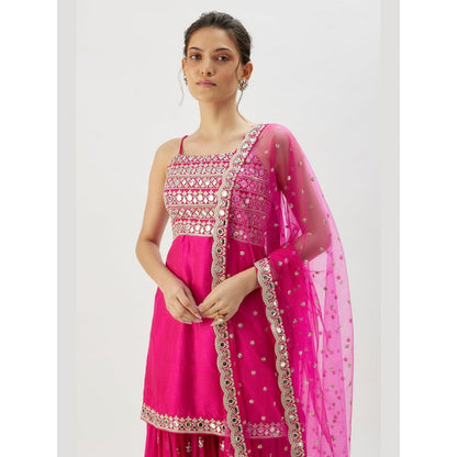 Gopi Vaid Kiah Pink Kurta with Sharara and Dupatta