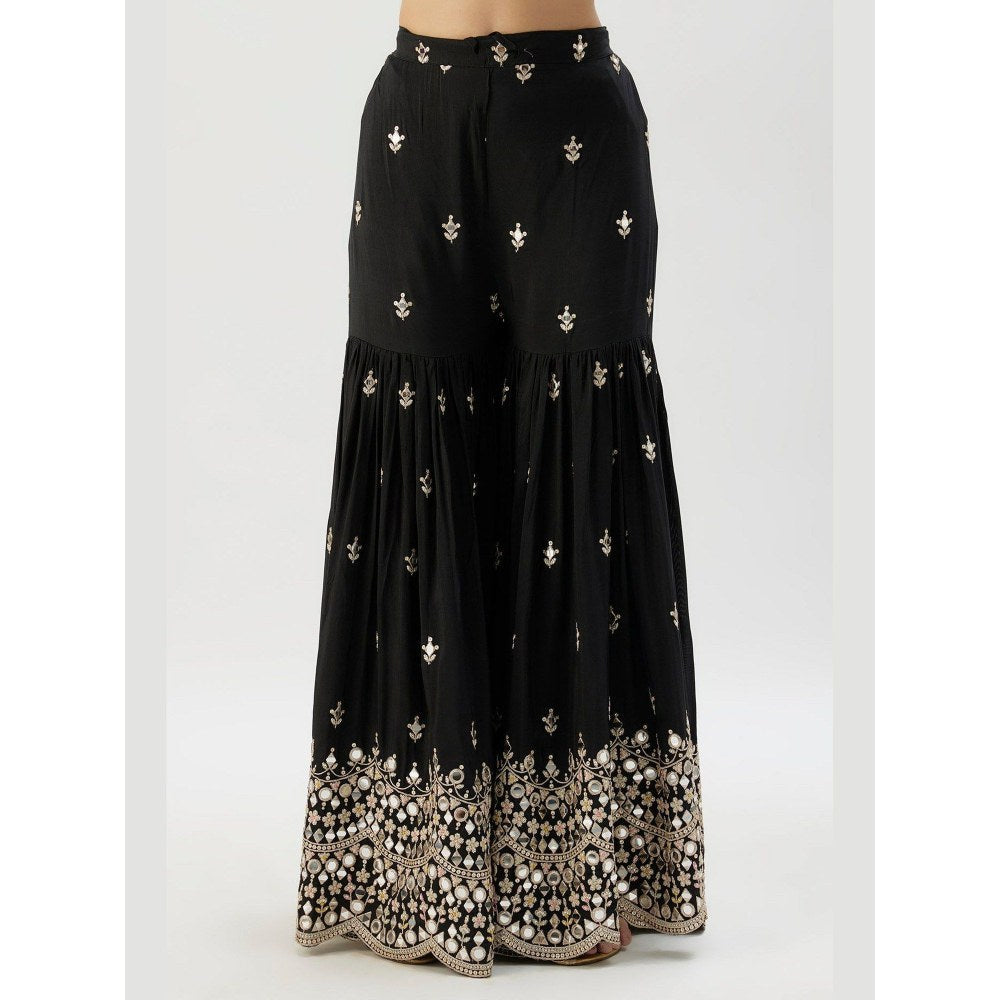 Gopi Vaid Soneera Black Kurta with Sharara and Dupatta