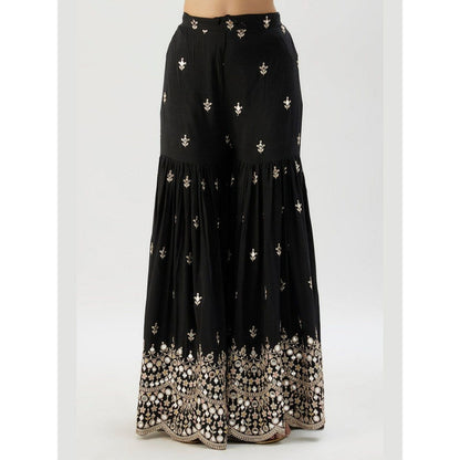 Gopi Vaid Soneera Black Kurta with Sharara and Dupatta