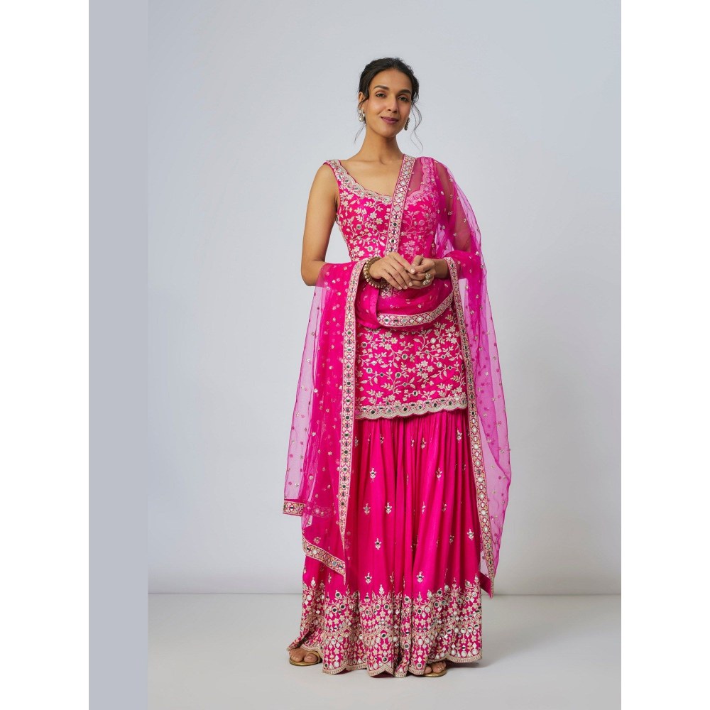 Gopi Vaid Soneera Pink Kurta with Sharara and Dupatta