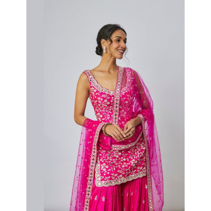 Gopi Vaid Soneera Pink Kurta with Sharara and Dupatta