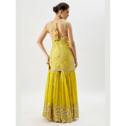Gopi Vaid Soneera Yellow Kurta with Sharara and Dupatta