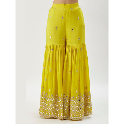 Gopi Vaid Soneera Yellow Kurta with Sharara and Dupatta
