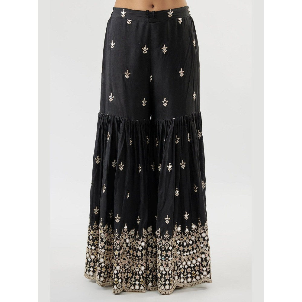 Gopi Vaid Akasa Black Top with Sharara