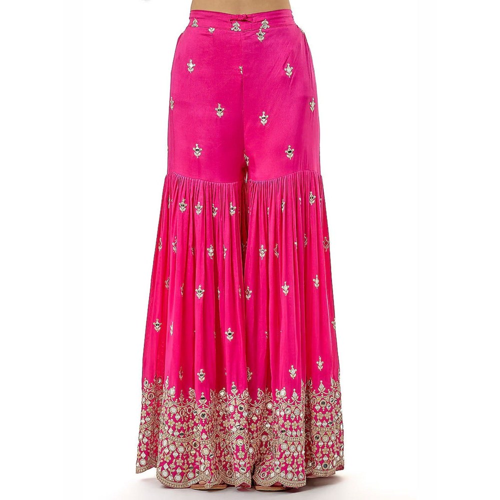 Gopi Vaid Akasa Pink Top with Sharara