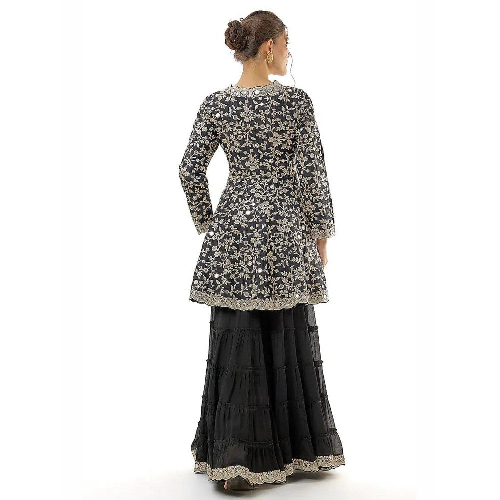 Gopi Vaid Zeya Black Kurta with Sharara