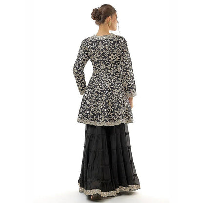 Gopi Vaid Zeya Black Kurta with Sharara