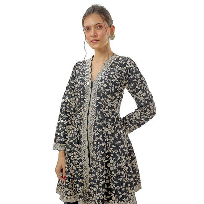 Gopi Vaid Zeya Black Kurta with Sharara