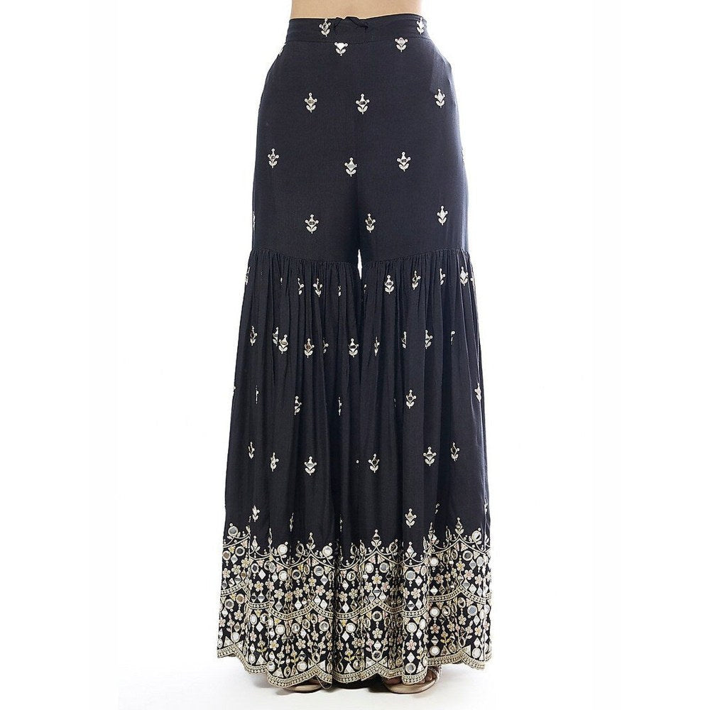 Gopi Vaid Eila Black Kurta with Sharara and Dupatta