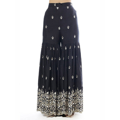 Gopi Vaid Eila Black Kurta with Sharara and Dupatta