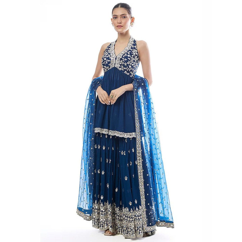 Gopi Vaid Eila Blue Kurta with Sharara and Dupatta