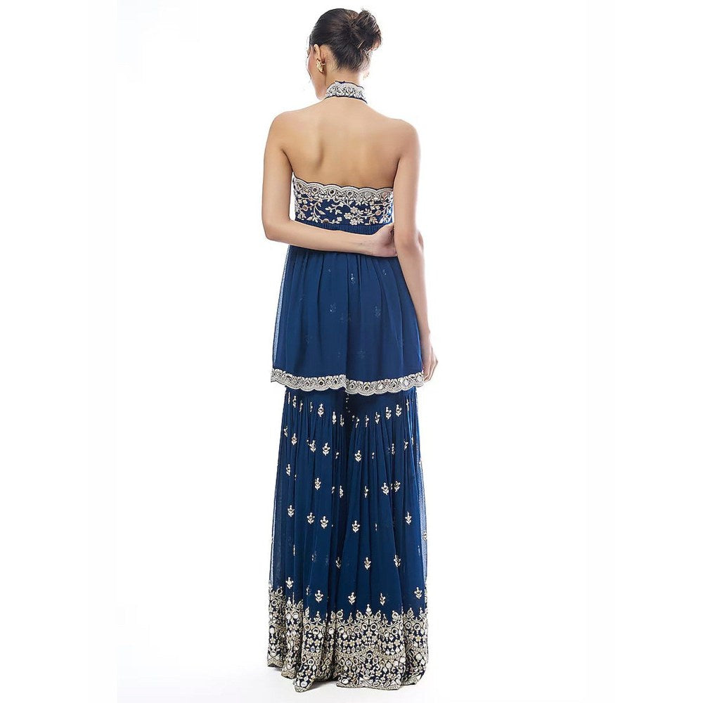 Gopi Vaid Eila Blue Kurta with Sharara and Dupatta
