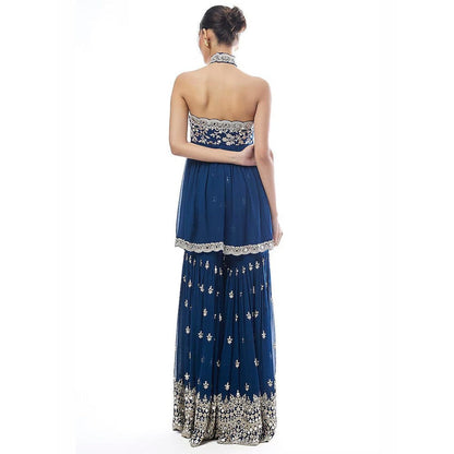 Gopi Vaid Eila Blue Kurta with Sharara and Dupatta