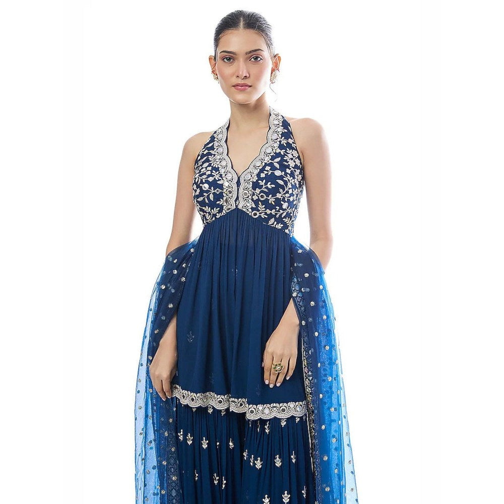 Gopi Vaid Eila Blue Kurta with Sharara and Dupatta
