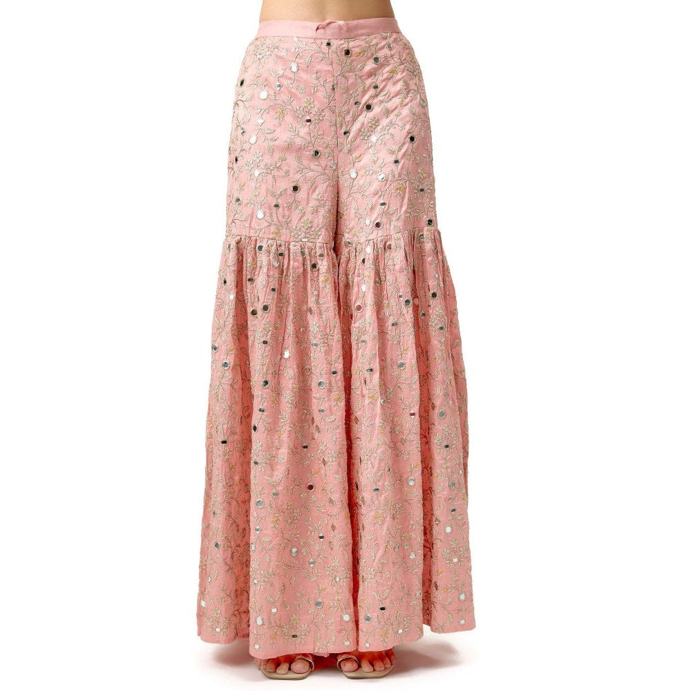 Gopi Vaid Aadhira Pink Kurta with Sharara and Dupatta