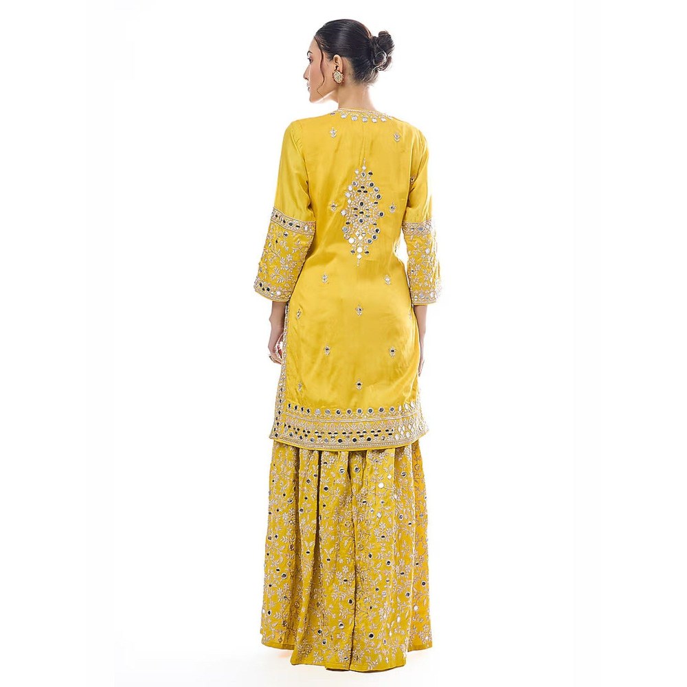 Gopi Vaid Aadhira Yellow Kurta with Sharara and Dupatta