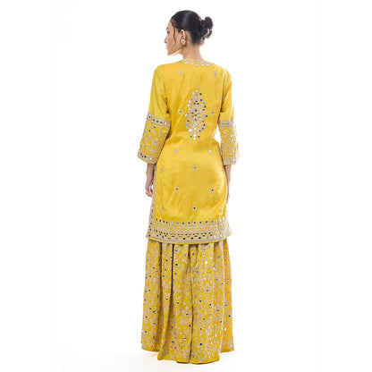 Gopi Vaid Aadhira Yellow Kurta with Sharara and Dupatta